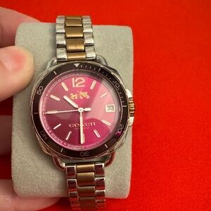 Coach Two-Tone Pink Dial Watch